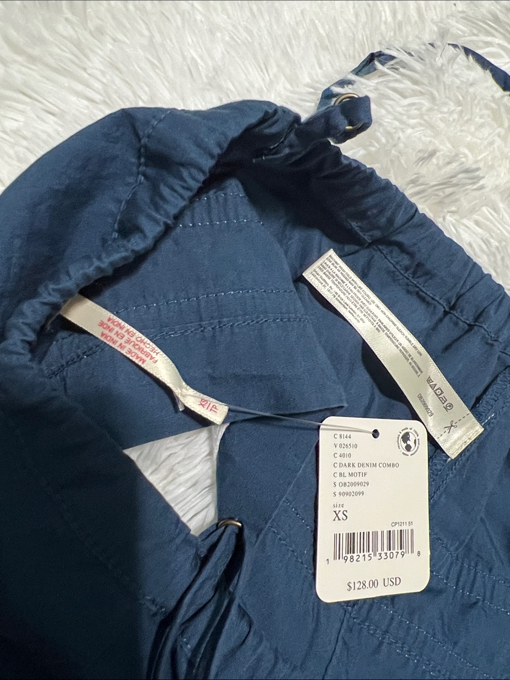 NWT Free People Fischer 100% Cotton Skirt Set Dark Denim Combo Blue XS - Picture 9 of 13
